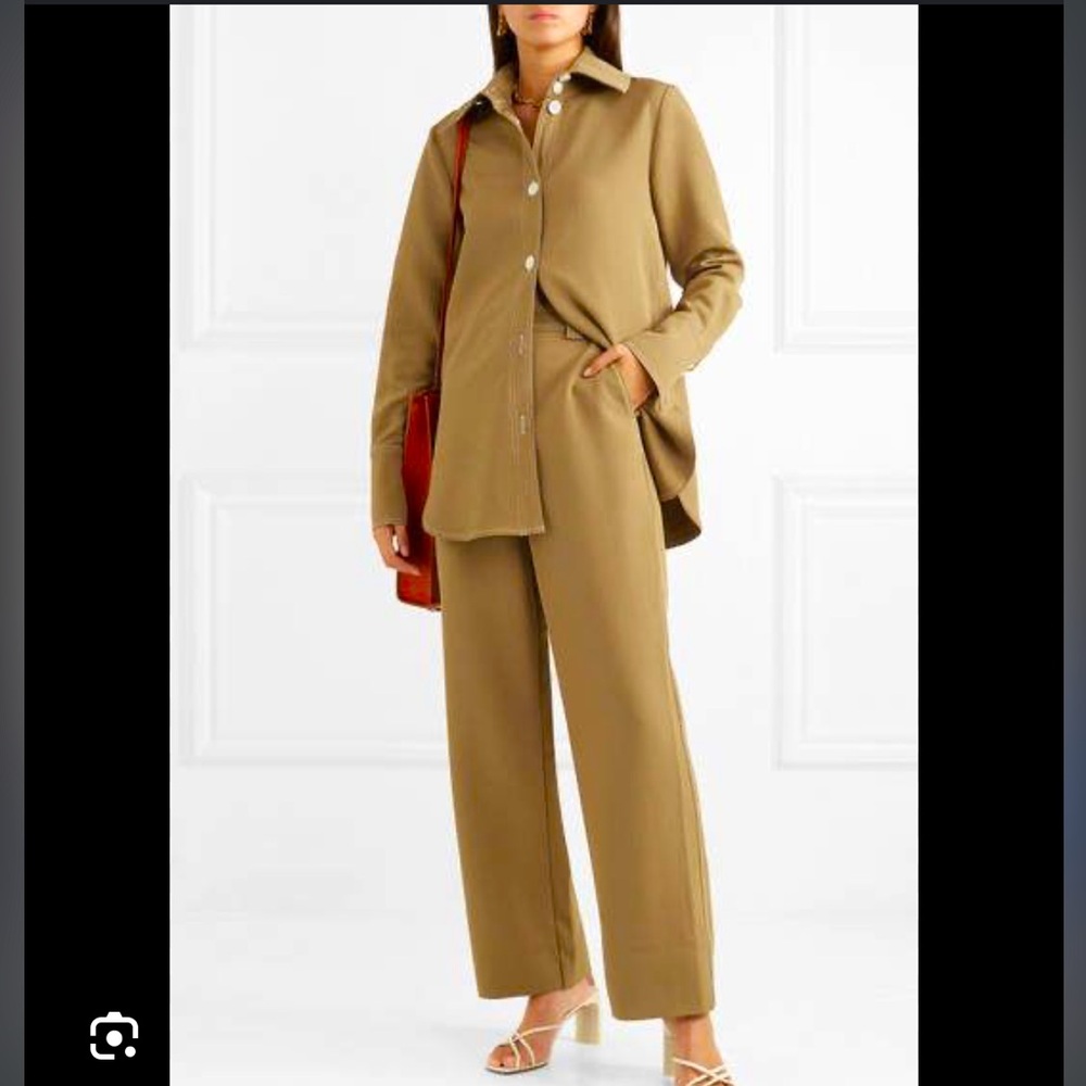 STINE GOYA JAMES CADY BUTTON UP LONG SLEEVE SHIRT IN ARMY GREEN BROWN SIZE SMALL